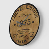 Geboren 1975 Vintag 50. Geburtstag Große Wanduhr (Winkel)