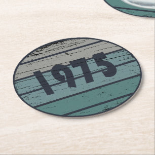geboren 1975 Vintage 50. Geburtstagsparty Runder Pappuntersetzer