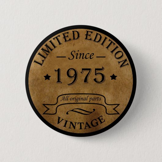 Geboren 1975 Vintager Geburtstag Button (Vorderseite)