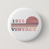 geboren 1975 Vintager Geburtstag pink und lila Button (Vorderseite)