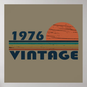 Geboren 1976 klassischer Sonnenuntergang Poster