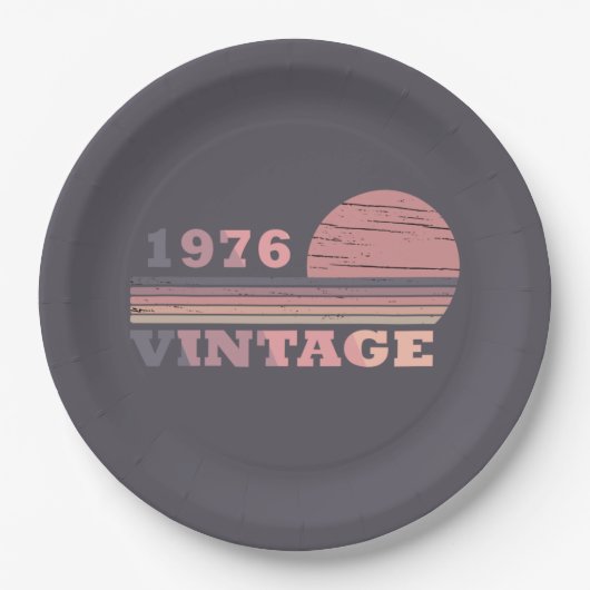 geboren 1976 Vintage Geburtstagsgeschenke Pappteller (Vorderseite)