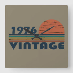 Geboren 1976 Vintage Geburtstagsgeschenke Quadratische Wanduhr