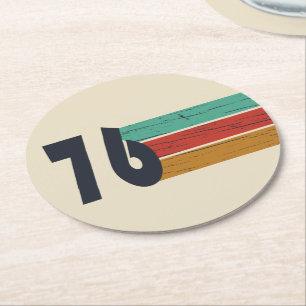 Geboren 1976 Vintage Geburtstagsgeschenke Runder Pappuntersetzer
