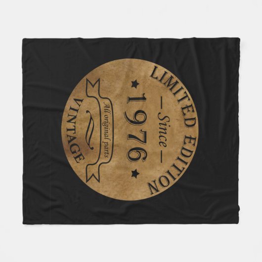 Geboren 1976 Vintager Geburtstag Fleecedecke (Vorderseite (Horizontal))