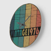 Geboren 1976 Vintager Geburtstag Große Wanduhr (Winkel)