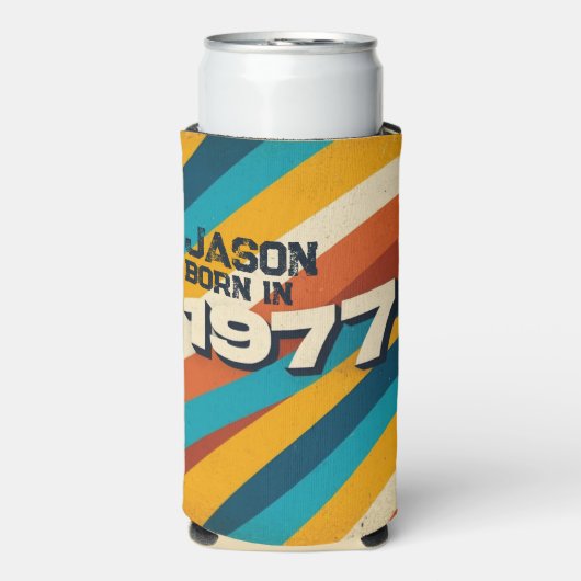 Geboren 1977 Personalisierter Can Cooler - Retro 7 Selters Dosenkühler (Seltzer Vorderseite)