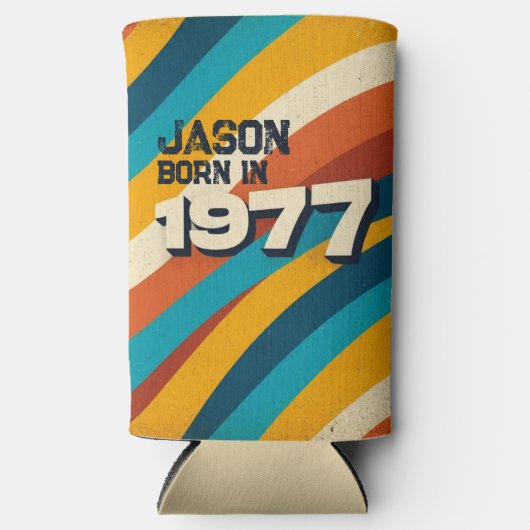 Geboren 1977 Personalisierter Can Cooler - Retro 7 Selters Dosenkühler (Vorderseite)