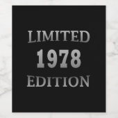 Geboren 1978 Geburtstagsgeschenk Weinetikett (Einzelnes Label)