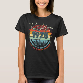 Geboren 1978 Vintag Juni 1978 44 Jahre alt T-Shirt