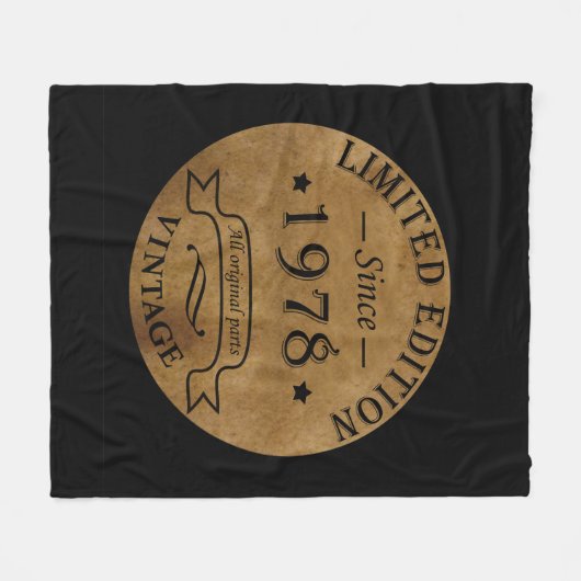 Geboren 1978 Vintager Geburtstag Fleecedecke (Vorderseite (Horizontal))