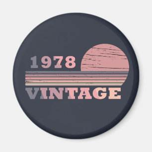 geboren 1978 Vintager Geburtstag pink und lila Magnet