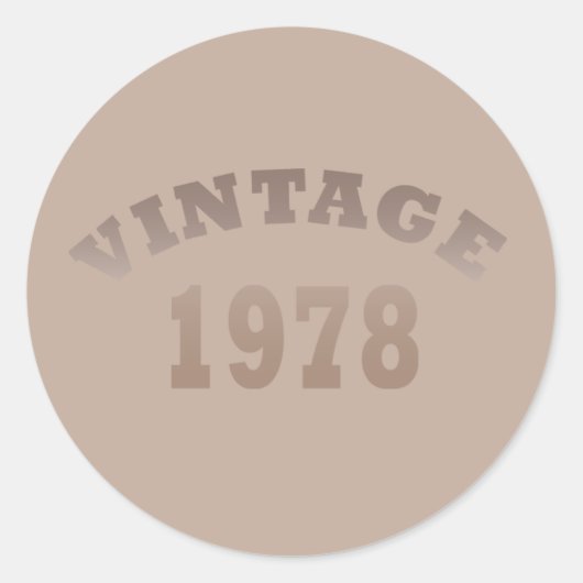 Geboren 1978 Vintager Geburtstag Runder Aufkleber (Vorderseite)