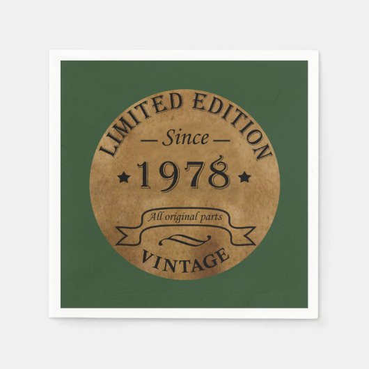 Geboren 1978 Vintager Geburtstag Serviette (Vorderseite)