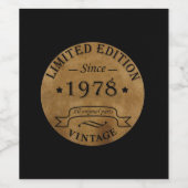 Geboren 1978 Vintager Geburtstag Weinetikett (Einzelnes Label)