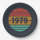 Geboren 1978 Vintages Geburtstagsgeschenk Pappteller (Vorderseite)