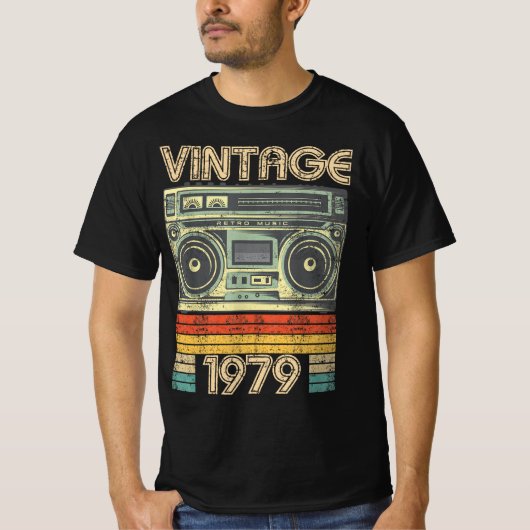 Geboren 1979 Radio Retro, 1979 Geburtstagsgeschenk T-Shirt (Vorderseite)