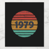 Geboren 1979 Vintage Geburtstagsgeschenke Weinetikett (Einzelnes Label)
