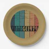 Geboren 1979 Vintager Geburtstag Pappteller (Vorderseite)