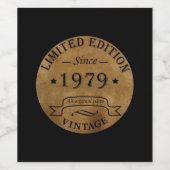 Geboren 1979 Vintager Geburtstag Weinetikett (Einzelnes Label)