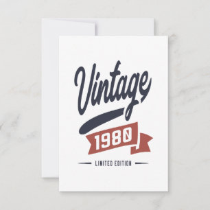 Geboren 1980 Geburtstag RSVP Karte