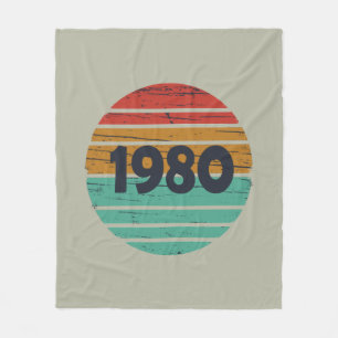 Geboren 1980 Vintage Geburtstagsgeschenk Fleecedecke