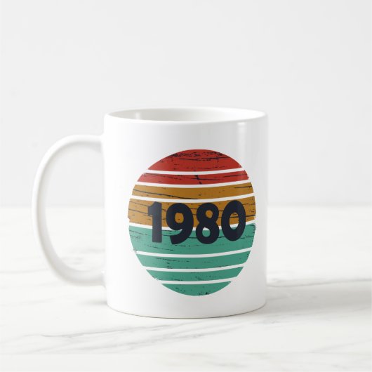 Geboren 1980 Vintage Geburtstagsgeschenke Kaffeetasse (Links)
