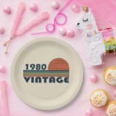Geboren 1980 Vintage Geburtstagsgeschenke Pappteller (Party)