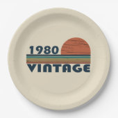 Geboren 1980 Vintage Geburtstagsgeschenke Pappteller (Vorderseite)