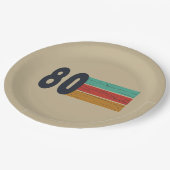Geboren 1980 Vintage Geburtstagsgeschenke Pappteller (Schrägansicht)