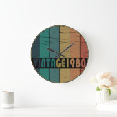 Geboren 1980 Vintager Geburtstag Große Wanduhr (Zuhause)