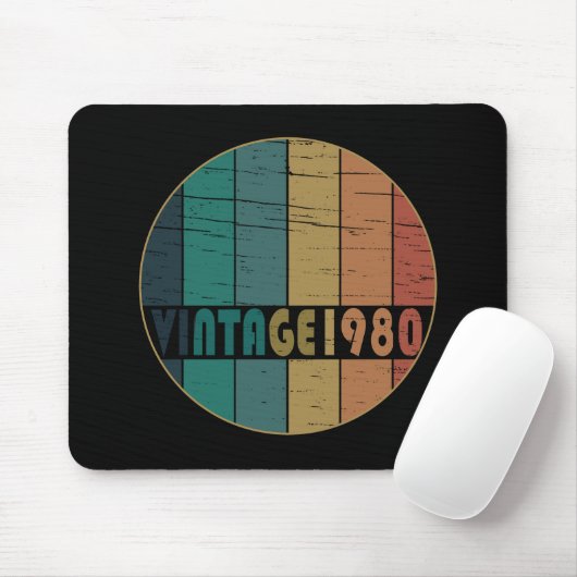 Geboren 1980 Vintager Geburtstag Mousepad (Mit Mouse)