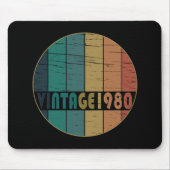 Geboren 1980 Vintager Geburtstag Mousepad (Vorne)