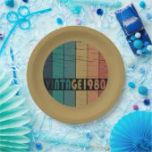 Geboren 1980 Vintager Geburtstag Pappteller (Party)