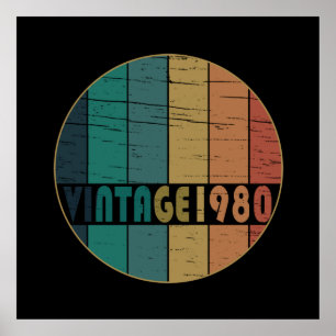 Geboren 1980 Vintager Geburtstag Poster