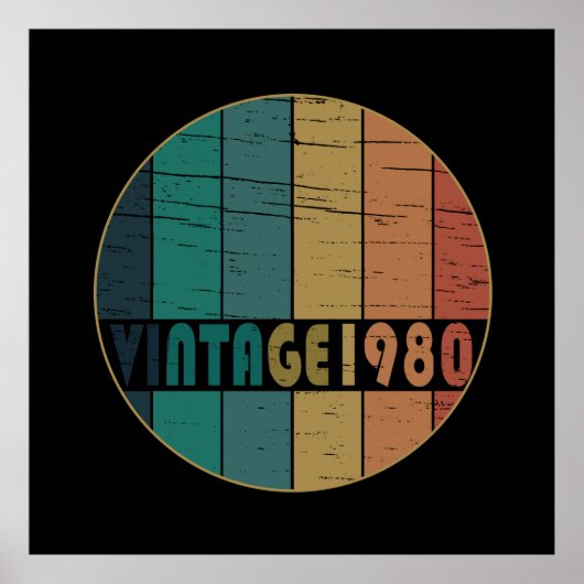Geboren 1980 Vintager Geburtstag Poster (Vorne)