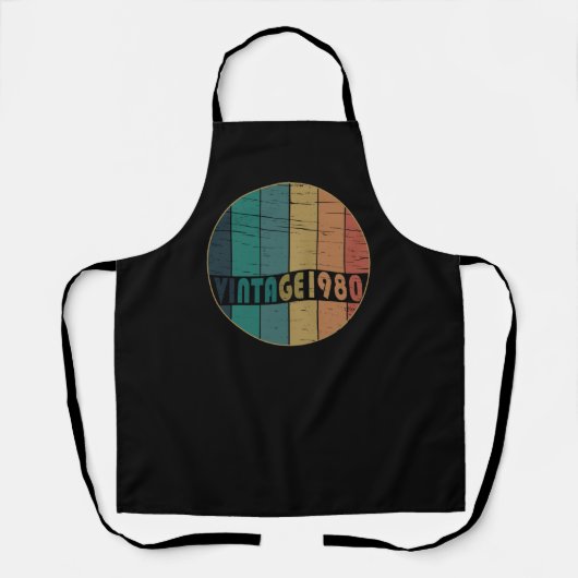 Geboren 1980 Vintager Geburtstag Schürze (Vorderseite)
