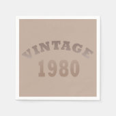 Geboren 1980 Vintager Geburtstag Serviette (Vorderseite)