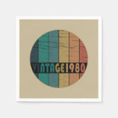 Geboren 1980 Vintager Geburtstag Serviette (Vorderseite)