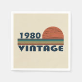 Geboren 1980 Vintager Geburtstag Serviette (Vorderseite)