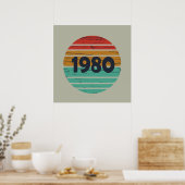 Geboren 1980 Vintager Klassiker Poster (Küche)