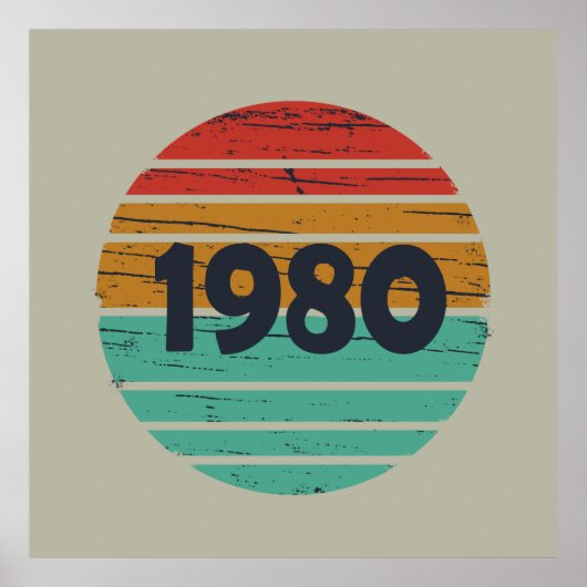 Geboren 1980 Vintager Klassiker Poster (Vorne)