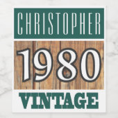 Geboren 1980 weinetikett (Einzelnes Label)