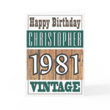 Geboren 1981 Grußkarte