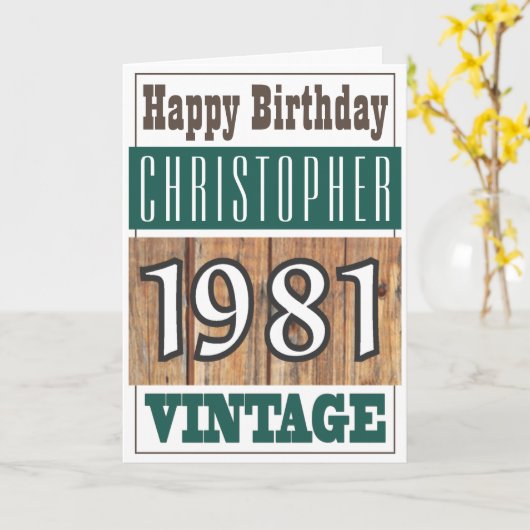 Geboren 1981 Grußkarte Karte (Gelbe Blume)