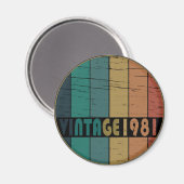 Geboren 1981 klassischer Retro-Sonnenuntergangskre Magnet (Vorderseite/Rückseite)