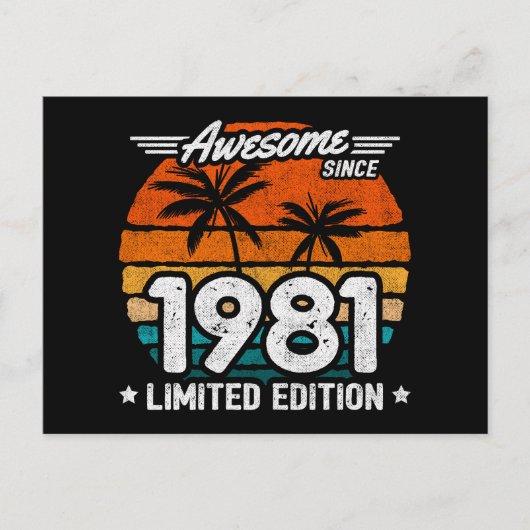 Geboren 1981 Limited Edition Retro Phantastisch se Postkarte (Vorderseite)