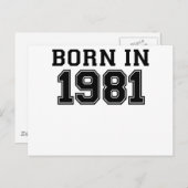 GEBOREN 1981.png Postkarte (Vorne/Hinten)
