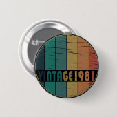 Geboren 1981 Vintager Geburtstag Button (Vorne & Hinten)