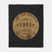 Geboren 1981 Vintager Geburtstag Fleecedecke (Vorderseite)